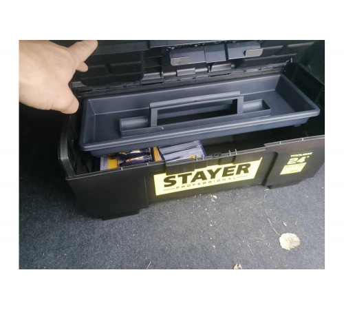 STAYER 590 х 270 х 255, пластиковый, ящик для инструмента TOOLBOX-24 38167-24 Professional STAYER 590 х 270 х 255, пластиковый, ящик для инструмента TOOLBOX-24 38167-24 Professional