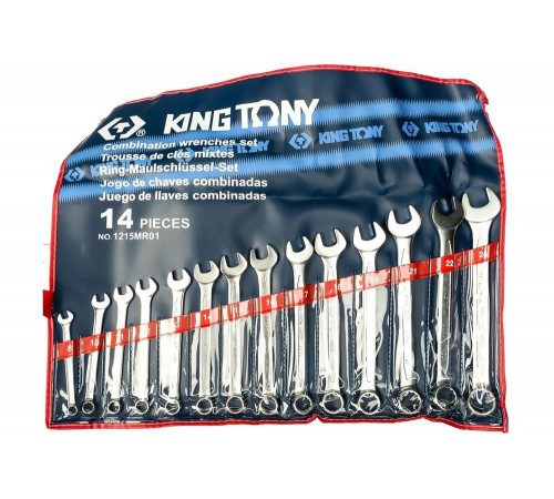 Набор комбинированных ключей, 8-24 мм, 14 предметов KING TONY 1215MR01