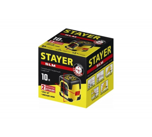 STAYER 10 м, точн. +/-0,5 мм/м, нивелир лазерный SLM 34961
