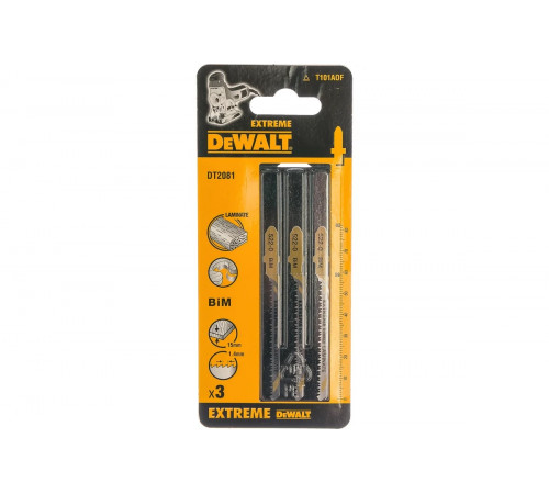 Пилки для лобзика по ламинату (82 мм; шаг зубьев 1.4 мм) 3 шт. DEWALT DT 2081