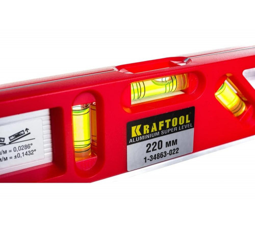 KRAFTOOL 220 мм, уровень с магнитом DIRECTOR LEVEL 1-34863-022