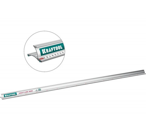 Усиленная алюминиевая линейка KRAFTOOL Kraft-line 1.5 м со стальной направляющей 34275-150