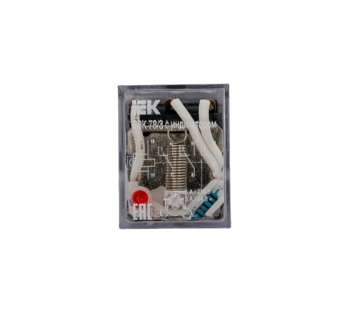 Реле IEK РЭК78/3 MY3 с индикацией 5А 24В DC RRP20-3-05-024D-LED Реле IEK РЭК78/3 MY3 с индикацией 5А 24В DC RRP20-3-05-024D-LED