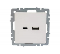 Розетка USB IEK Brite a+c 18вт рю11-1-брб белый BR-U22-018-K01