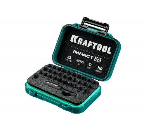 Набор бит ударных торсионных Impact 32 предмета KRAFTOOL 26066-H32 Набор бит ударных торсионных Impact 32 предмета KRAFTOOL 26066-H32