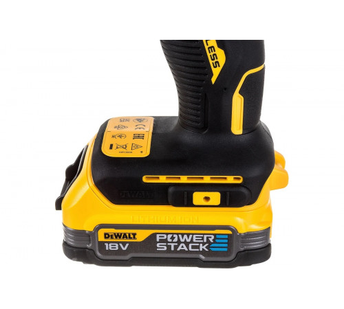 Бесщеточный импульсный шуруповерт DEWALT 18 В XR батарея POWERSTACK, чемодан TSTAK DCF840E1T-XJ