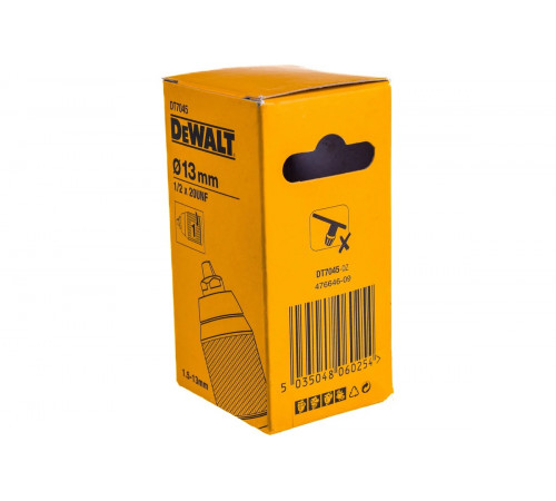 Патрон 1.5-13 мм, 1/2"х20 UNF, металлический DEWALT DT7045
