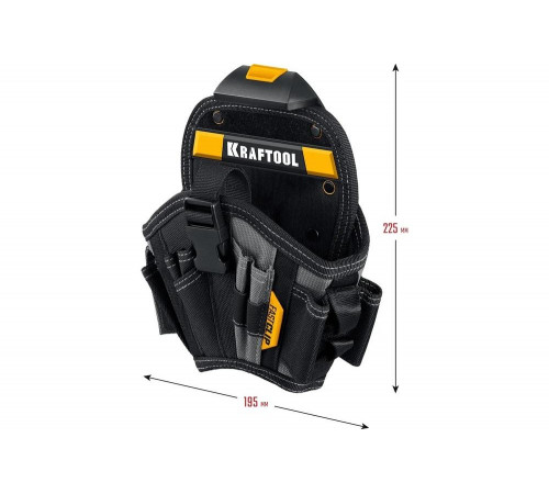 Кобура для шуруповерта большая с быстросъёмным креплением FastClip KRAFTOOL KH-17 17 карманов и петель 38768 Кобура для шуруповерта большая с быстросъёмным креплением FastClip KRAFTOOL KH-17 17 карманов и петель 38768