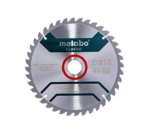 Пильный диск (216x30х1.8 мм, 40WZ) Metabo 628060000 Пильный диск (216x30х1.8 мм, 40WZ) Metabo 628060000