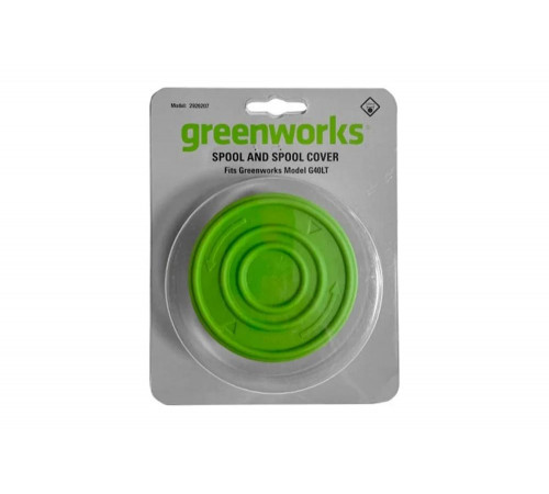Комплект шпуля с леской 1.65 мм с зеленой крышкой катушки GreenWorks 2926207