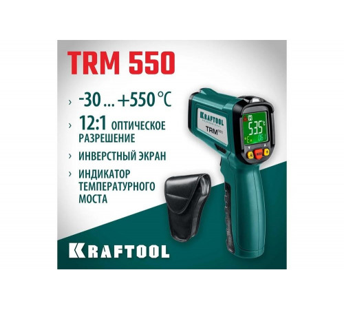 KRAFTOOL -50°С +550°С, пирометр инфракрасный TRM-550 45705-550