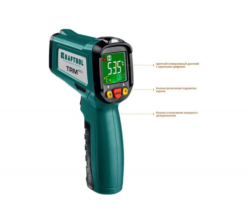 KRAFTOOL -50°С +550°С, пирометр инфракрасный TRM-550 45705-550