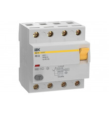 Узо IEK karat вд3-63 4p 40а 30ма 6ка тип ac MDV20-4-040-030