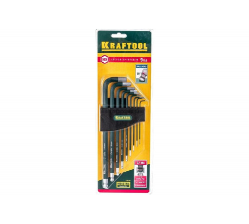 KRAFTOOL 9 шт., ключи имбусовые в наборе HEX INDUSTRIE 27445-H9 KRAFTOOL 9 шт., ключи имбусовые в наборе HEX INDUSTRIE 27445-H9