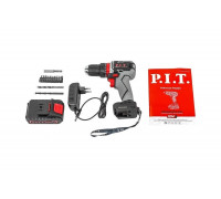 Аккумуляторная бесщеточная дрель P.I.T. 20 В, 1 Li акк. 1.5 Ач, 40 Нм, ударн., фикс. шпинд., кор. PSR18-D4 Promo