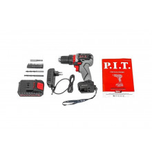 Аккумуляторная бесщеточная дрель P.I.T. 20 В, 1 Li акк. 1.5 Ач, 40 Нм, ударн., фикс. шпинд., кор. PSR18-D4 Promo