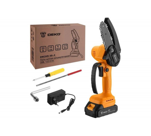Цепная аккумуляторная пила DEKO DKCHS 20-4 20 В, 1x2 А*ч 063-4307 Цепная аккумуляторная пила DEKO DKCHS 20-4 20 В, 1x2 А*ч 063-4307
