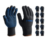 Трикотажные утеплённые перчатки ЗУБР МПП-7 р. L-XL, 10 шт 11462-H10