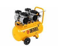 Безмаслянный малошумный компрессор Denzel DLS 1500/50, 1500 Вт, 2x750, 50 л, 260 л/мин 58027