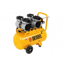 Безмаслянный малошумный компрессор Denzel DLS 1500/50, 1500 Вт, 2x750, 50 л, 260 л/мин 58027