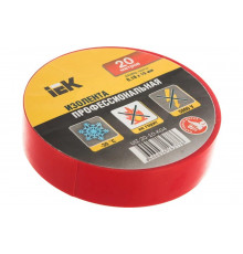 Изолента ПВХ 19мм, 20м, красная IEK ИЭК UIZ-20-10-K04