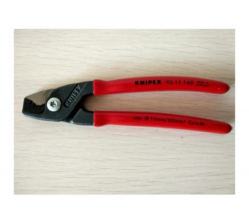 Кабелерез KNIPEX StepCut ступенчатый рез, кабель д. 15 мм, 50 кв.мм, L-160 мм, обливные рукоятки KN-9511160 Кабелерез KNIPEX StepCut ступенчатый рез, кабель д. 15 мм, 50 кв.мм, L-160 мм, обливные рукоятки KN-9511160