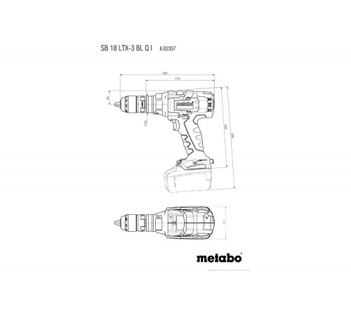 Аккумуляторная ударная дрель Metabo SB 18 LTX-3 BL Q I 602357660