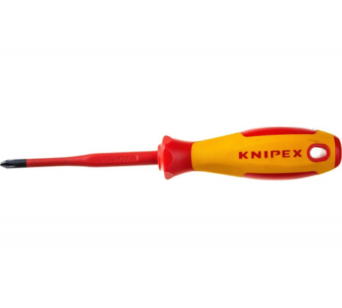 Крестовая отвертка KNIPEX PH2 тонкая, VDE, длина лез 100 мм, L-212 мм KN-982402SL Крестовая отвертка KNIPEX PH2 тонкая, VDE, длина лез 100 мм, L-212 мм KN-982402SL