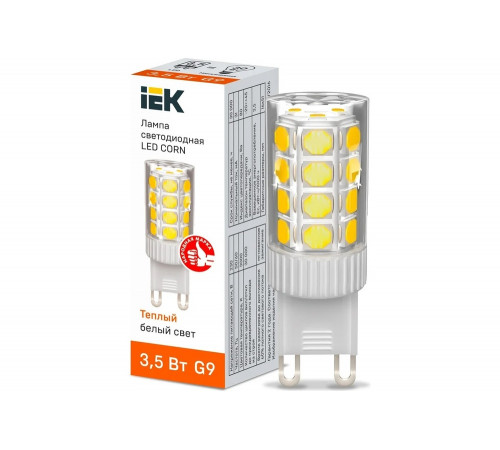Светодиодная лампа IEK corn капсула 3,5вт 230в 3000к керамика g9 LLE-CORN-4-230-30-G9