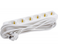 Удлинитель IEK У06, 6 мест, 2Р+PЕ, 3 метра, 3х1мм2, 16А/250 WYP10-16-06-03-Z-N