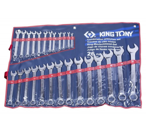 Набор комбинированных ключей KING TONY1226MR Набор комбинированных ключей KING TONY1226MR
