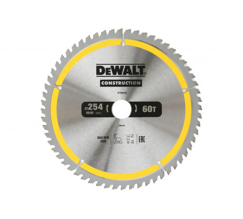 Диск пильный по дереву 254х30 мм, 60Т Dewalt DT90250