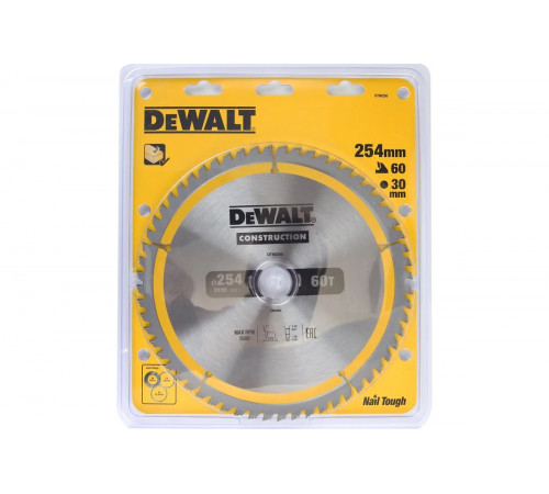 Диск пильный по дереву 254х30 мм, 60Т Dewalt DT90250