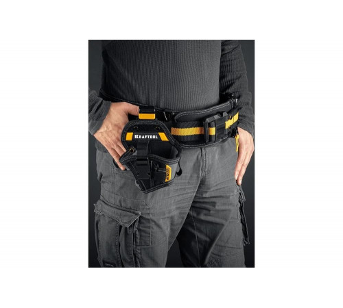 Кобура для компактного шуруповерта с быстросъёмным креплением KRAFTOOL FastClip KH-5C , 5 карманов и петель 38770
