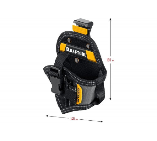 Кобура для компактного шуруповерта с быстросъёмным креплением KRAFTOOL FastClip KH-5C , 5 карманов и петель 38770