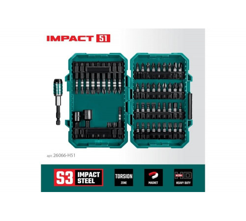 Набор ударных бит KRAFTOOL Impact-51 51 предмет 26066-H51 Набор ударных бит KRAFTOOL Impact-51 51 предмет 26066-H51