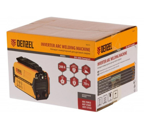 Сварочный инвертор дуговой сварки Denzel DS-200 Compact Сварочный инвертор дуговой сварки Denzel DS-200 Compact