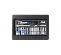 Набор торцевых головок 1/4" с принадлежностями (ложемент, 26 предметов) KING TONY 9-2526MR