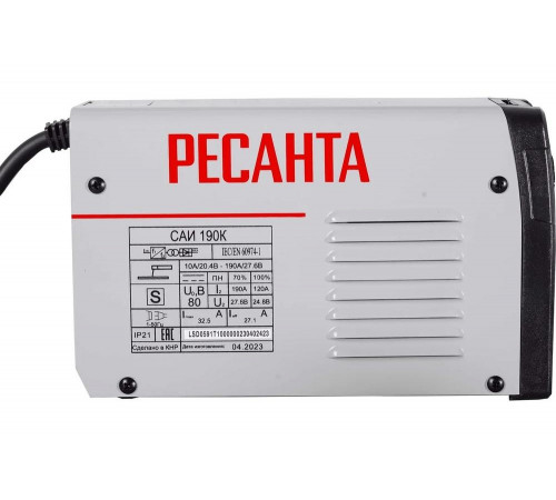 Сварочный аппарат инверторный Ресанта САИ 190К (компакт)