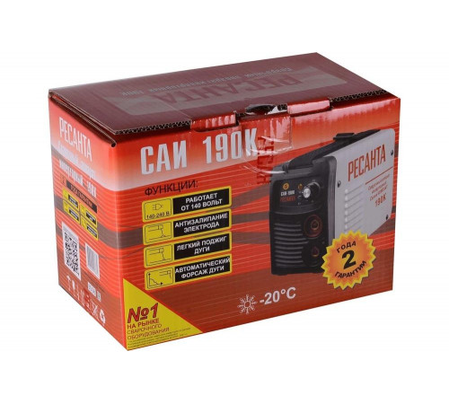Сварочный аппарат инверторный Ресанта САИ 190К (компакт)