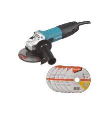 Угловая шлифовальная машина Makita GA5030RX9 125 мм, 720 Вт, 11000 об\мин, плавный пуск, антирестарт, кор.