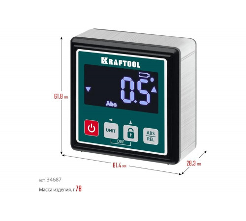 KRAFTOOL 4х90°, магнитный уровень-уклономер электронный KOMPAKT 34687 KRAFTOOL 4х90°, магнитный уровень-уклономер электронный KOMPAKT 34687