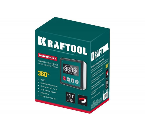 KRAFTOOL 4х90°, магнитный уровень-уклономер электронный KOMPAKT 34687 KRAFTOOL 4х90°, магнитный уровень-уклономер электронный KOMPAKT 34687