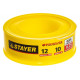 STAYER толщина 0,075 мм, плотность 0,25 г/см3, ширина 12 мм, фум лента 12360-12-025