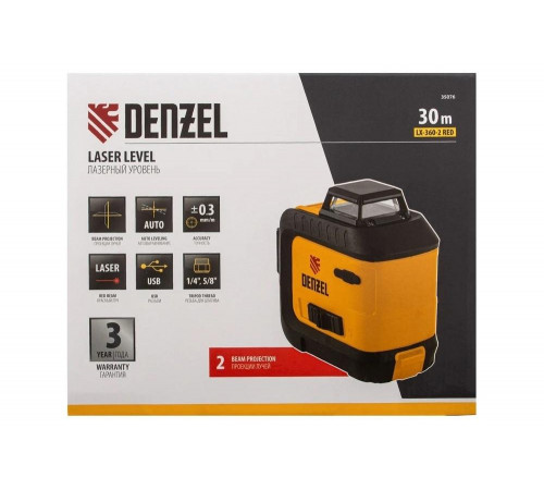Мультипризменный лазерный уровень DENZEL LX 360-2 Red 35076 Мультипризменный лазерный уровень DENZEL LX 360-2 Red 35076