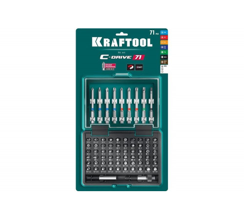 Качественный набор бит KRAFTOOL c-drive 71 Качественный набор бит KRAFTOOL c-drive 71