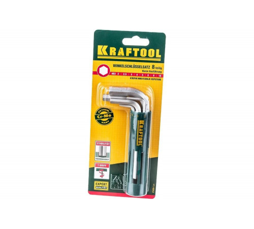 KRAFTOOL 8 шт., Cr-Mo, ключи имбусовые в наборе, короткие 27430-1_z01