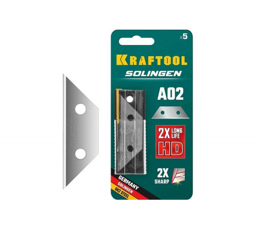 KRAFTOOL А02, 5 шт., лезвия трапециевидные SG-A02 09627-S5_z02 KRAFTOOL А02, 5 шт., лезвия трапециевидные SG-A02 09627-S5_z02