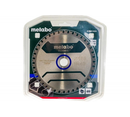 Диск пильный SteelCutClassic (165x20 мм; 40FZFA) Metabo 628651000