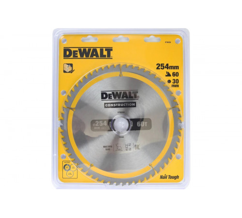 Диск пильный по дереву 254х30 мм, 60Т DEWALT DT90250-QZ